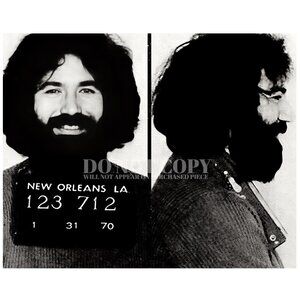 Jerry Garcia Mugshot 11X14 | 1970 New Orleans Mug Shot | Grateful Dead | Poster